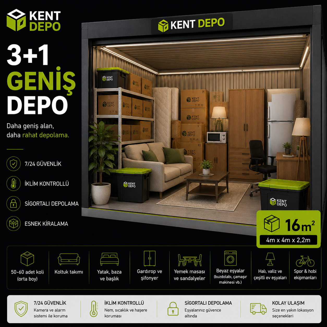 3+1 Geniş Depo - Kent Depo Samsun